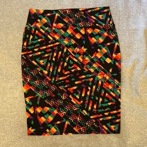 Multi Color Lularoe Cassie Geometric Print Skirt